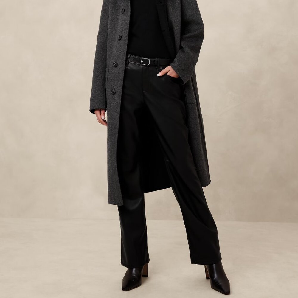 Banana Republic Mid-Rise Bootcut Vegan Leather Pant
